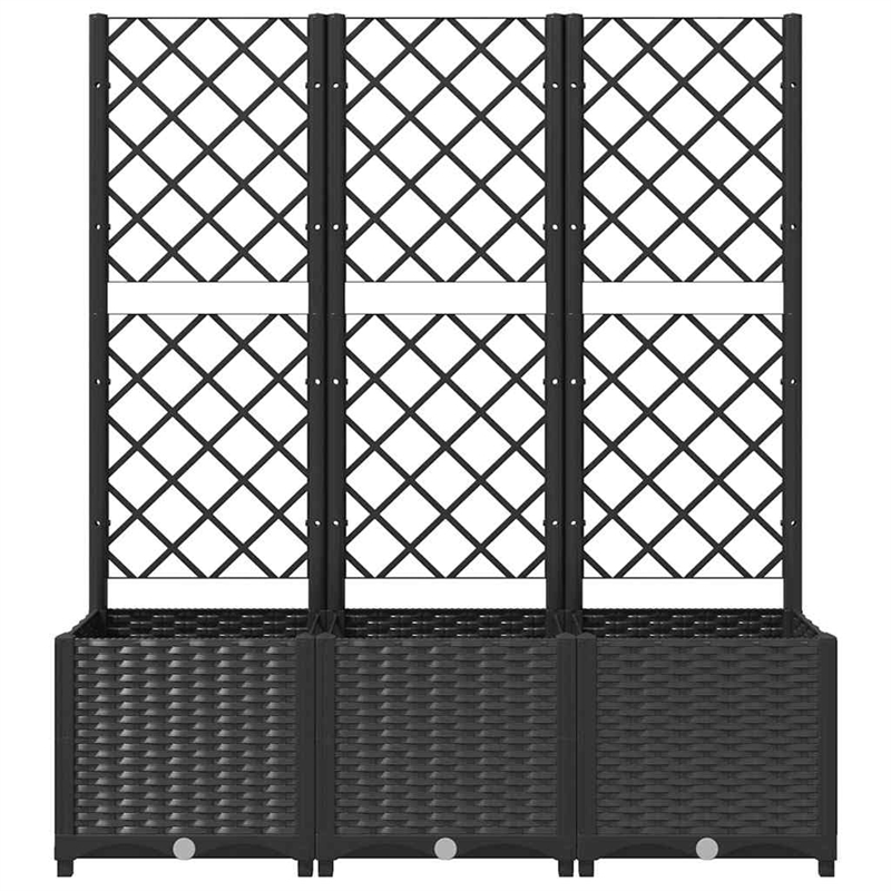 vidaXL Polypropylene Large Garden Planter in Black