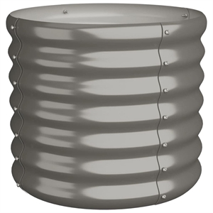 vidaXL Powder-Coated Steel Medium Durable Garden Planter in Grey