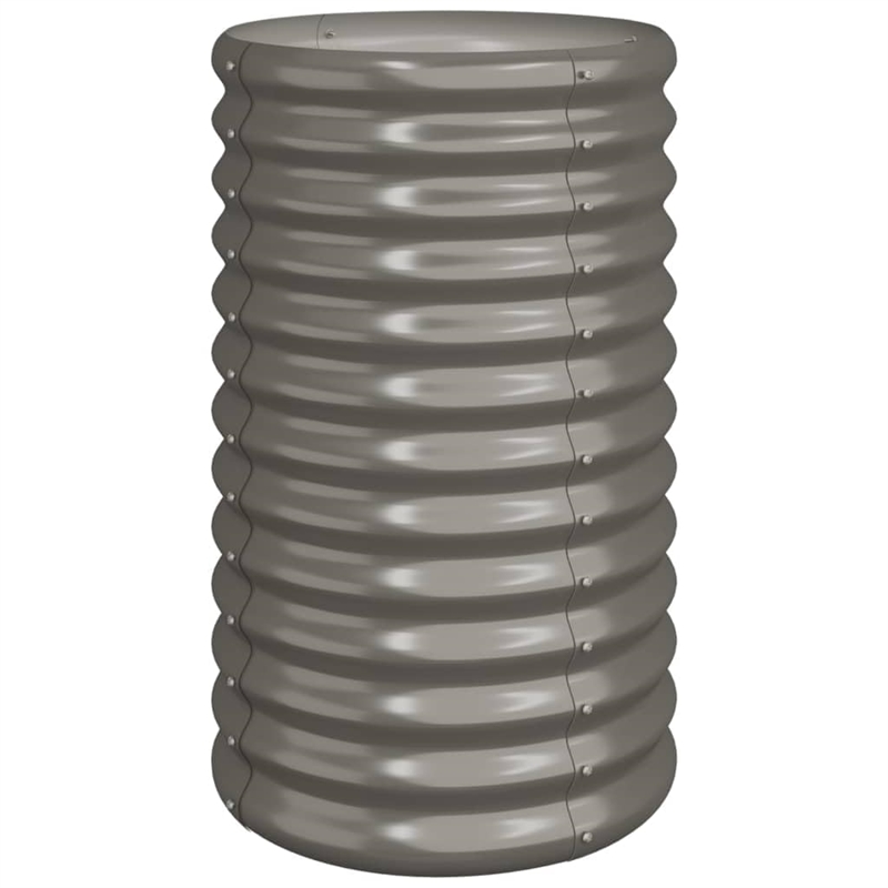 vidaXL Powder-coated steel Medium Tough Garden Planter in Grey