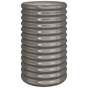vidaXL Powder-coated steel Medium Tough Garden Planter in Grey