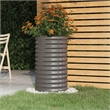 vidaXL Powder-coated steel Medium Tough Garden Planter in Grey