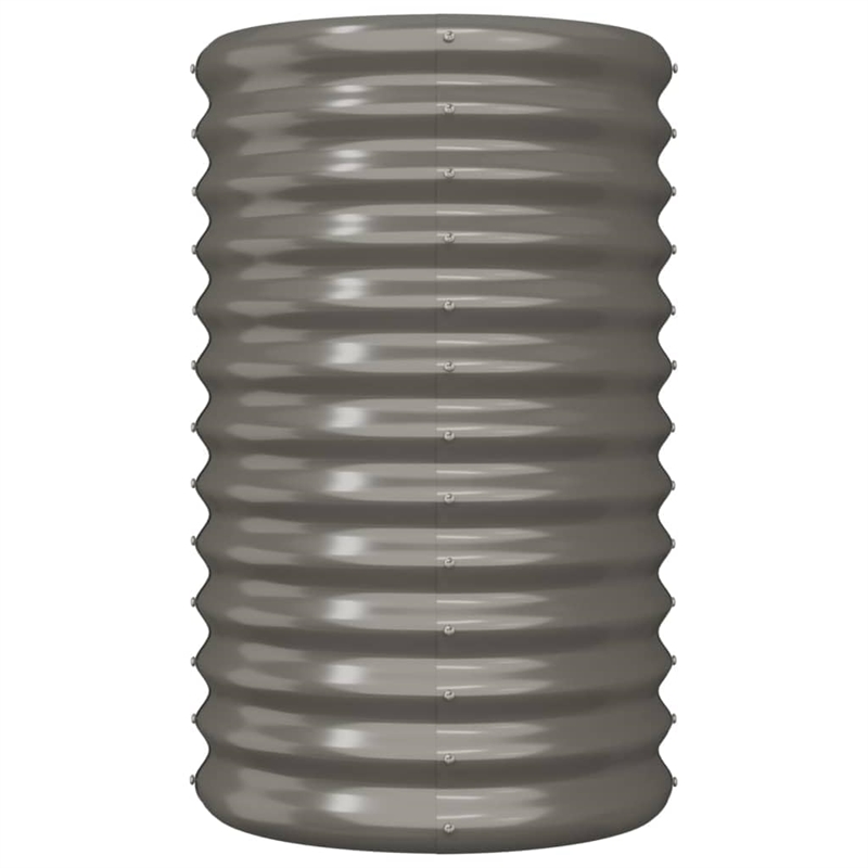 vidaXL Powder-coated steel Medium Tough Garden Planter in Grey