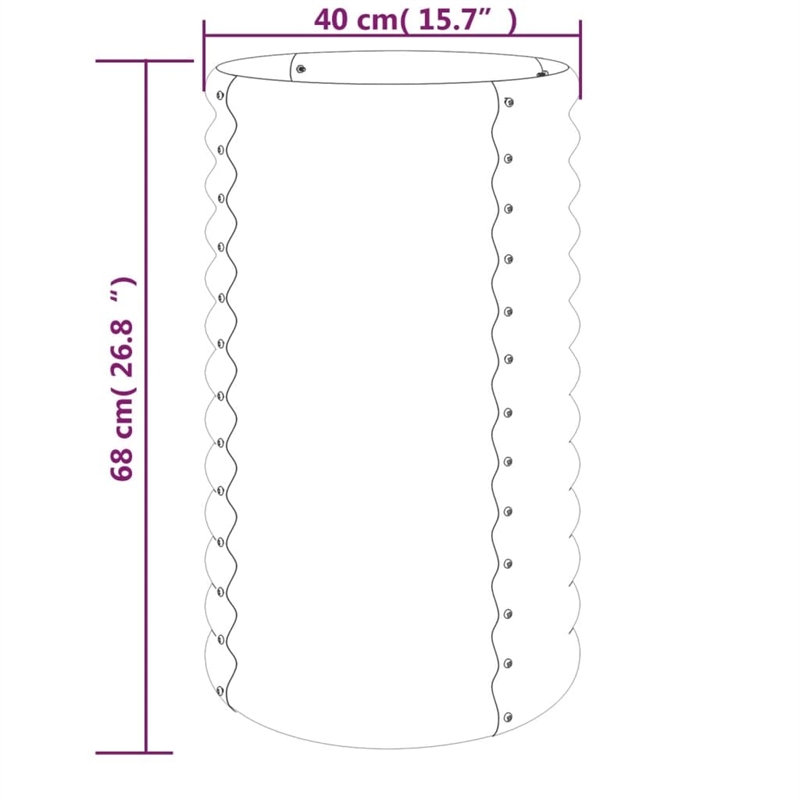 vidaXL Powder-coated steel Medium Tough Garden Planter in Grey