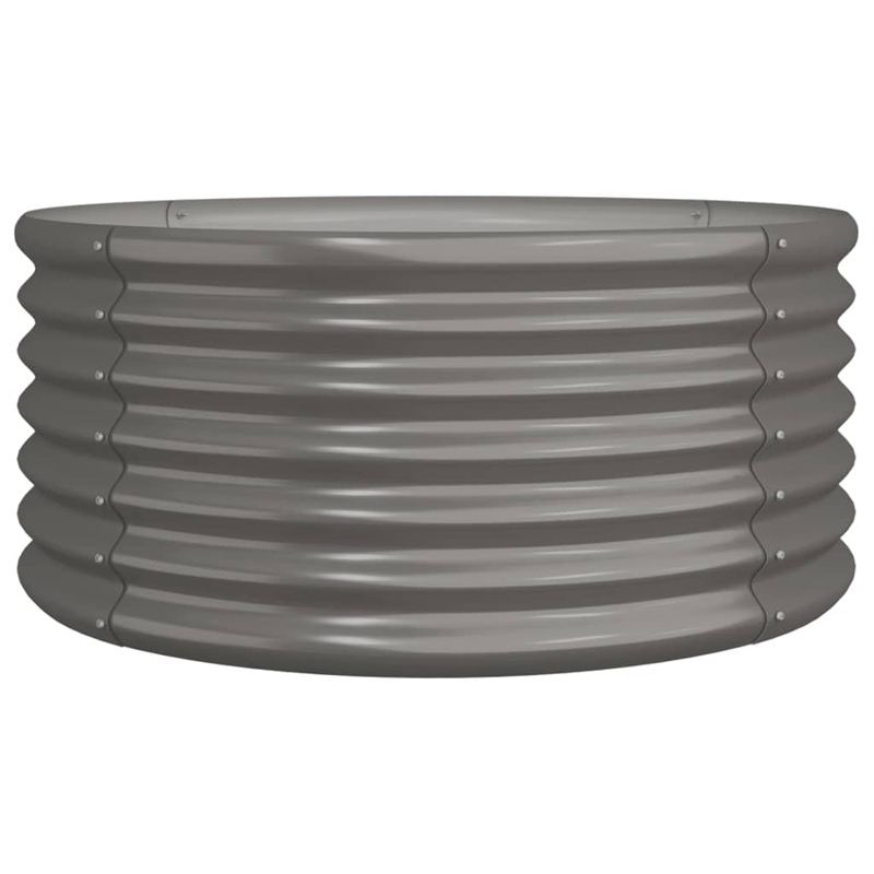 vidaXL Powder-coated steel Large Garden Planter in Grey