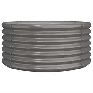 vidaXL Powder-coated steel Large Garden Planter in Grey