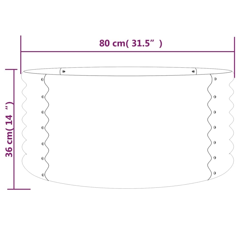 vidaXL Powder-coated steel Large Garden Planter in Grey