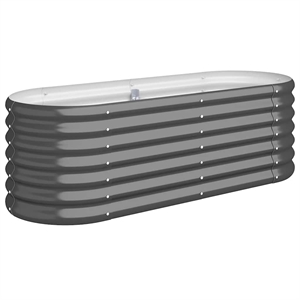 vidaXL Powder-coated steel Medium Durable Garden Raised Bed in Anthracite