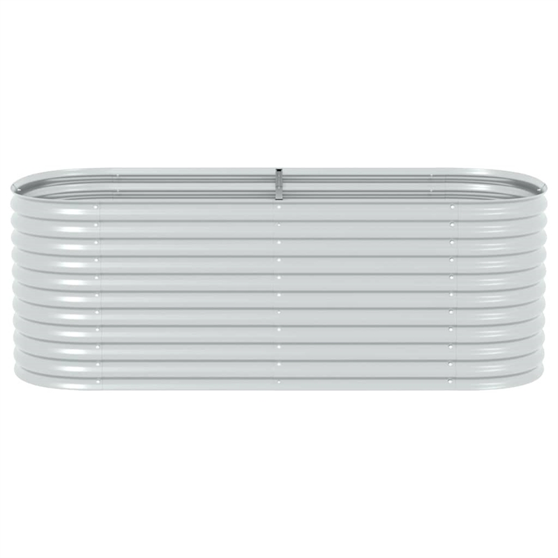 vidaXL Galvanized steel Large Durable Garden Raised Bed in Silver