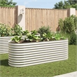 vidaXL Galvanized steel Large Durable Garden Raised Bed in Silver