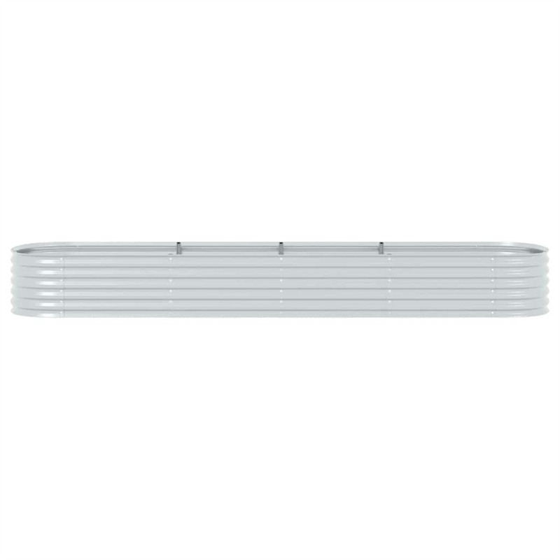 vidaXL Galvanized Steel Large Durable Garden Raised Bed in Silver