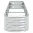 vidaXL Galvanized Steel Large Durable Garden Raised Bed in Silver