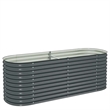 vidaXL Galvanized Steel Large Durable Garden Raised Bed in Gray