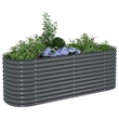 vidaXL Galvanized Steel Large Durable Garden Raised Bed in Gray
