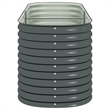 vidaXL Galvanized Steel Large Durable Garden Raised Bed in Gray