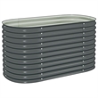 vidaXL Galvanized Stee Garden Raised Bed in Grey