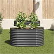 vidaXL Galvanized Stee Garden Raised Bed in Grey