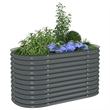 vidaXL Galvanized Stee Garden Raised Bed in Grey