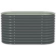 vidaXL Galvanized Stee Garden Raised Bed in Grey