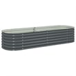 vidaXL Galvanized Steel Large Durable Garden Raised Bed in Gray