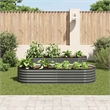 vidaXL Galvanized Steel Large Durable Garden Raised Bed in Gray