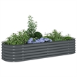 vidaXL Galvanized Steel Large Durable Garden Raised Bed in Gray