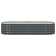 vidaXL Galvanized Steel Large Durable Garden Raised Bed in Gray