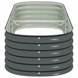 vidaXL Galvanized Steel Large Durable Garden Raised Bed in Gray