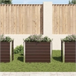 vidaXL Study Galvanized Steel Raised Bed in Brown