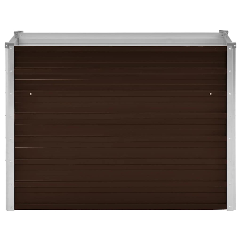 vidaXL Study Galvanized Steel Raised Bed in Brown