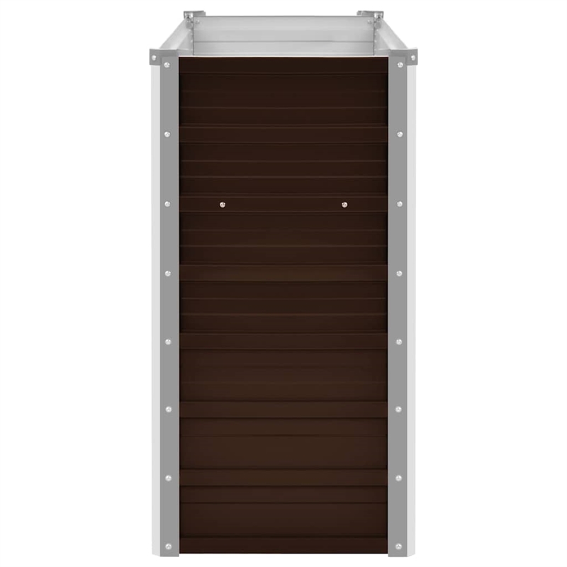 vidaXL Study Galvanized Steel Raised Bed in Brown