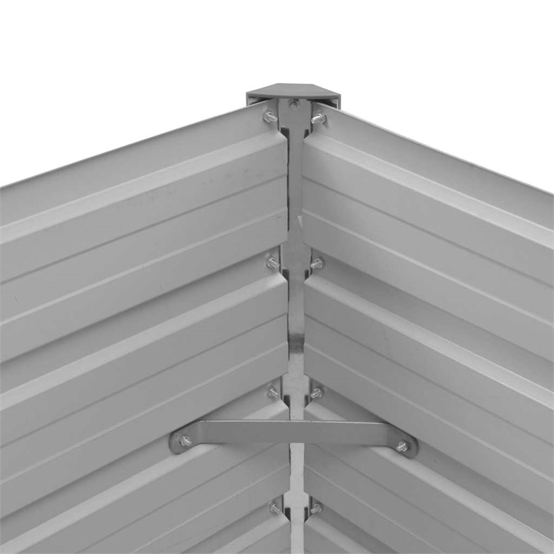 vidaXL Study Galvanized Steel Raised Bed in Brown