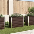 vidaXL Study Galvanized Steel Raised Bed in Brown