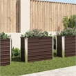 vidaXL Study Galvanized Steel Raised Bed in Brown