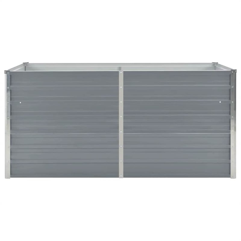 vidaXL Galvanized Steel Raised Garden Bed in Grey