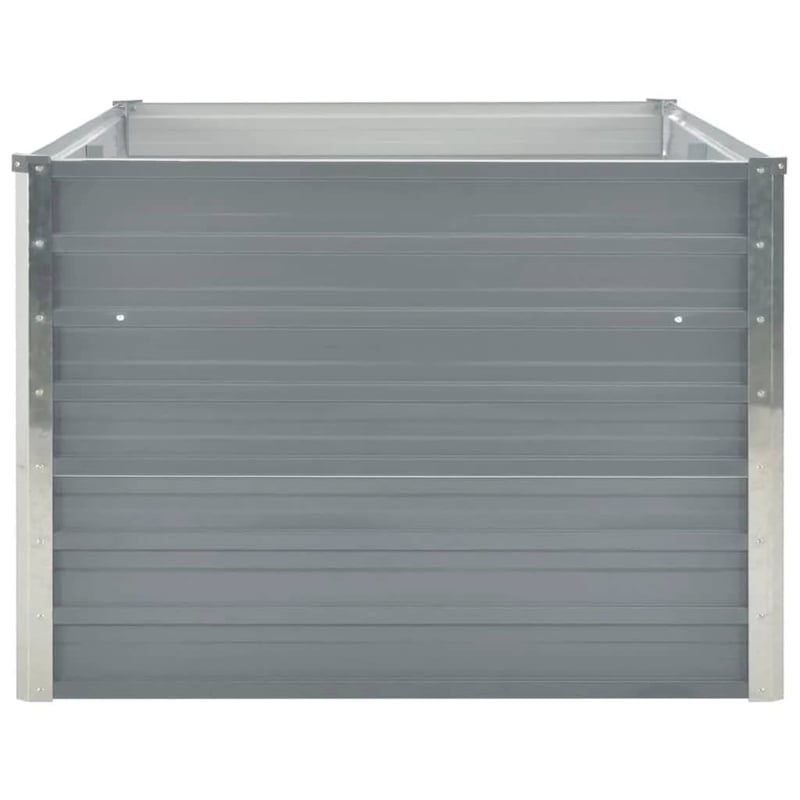 vidaXL Galvanized Steel Raised Garden Bed in Grey