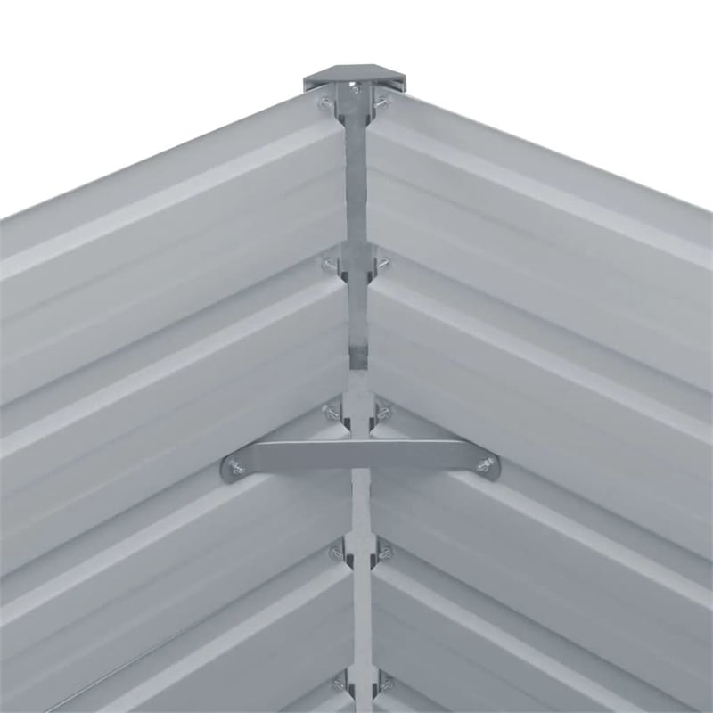 vidaXL Galvanized Steel Raised Garden Bed in Grey
