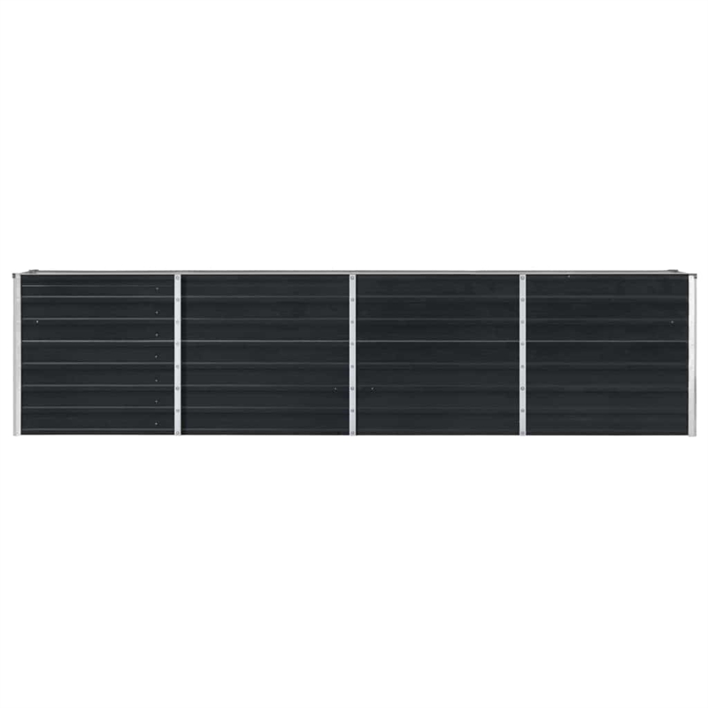 vidaXL Galvanized Steel Large Rectangular Raised Garden Bed in Anthracite