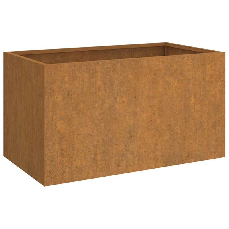vidaXL Rectangular Rusty Corten Steel Medium Durable Planter in Brown
