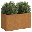 vidaXL Rectangular Rusty Corten Steel Medium Durable Planter in Brown