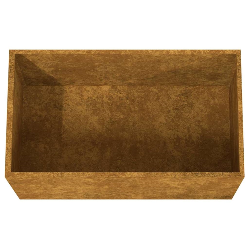 vidaXL Rectangular Rusty Corten Steel Medium Durable Planter in Brown