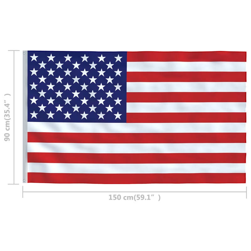 vidaXL Polyester Large Durable US Flag in Multicolor