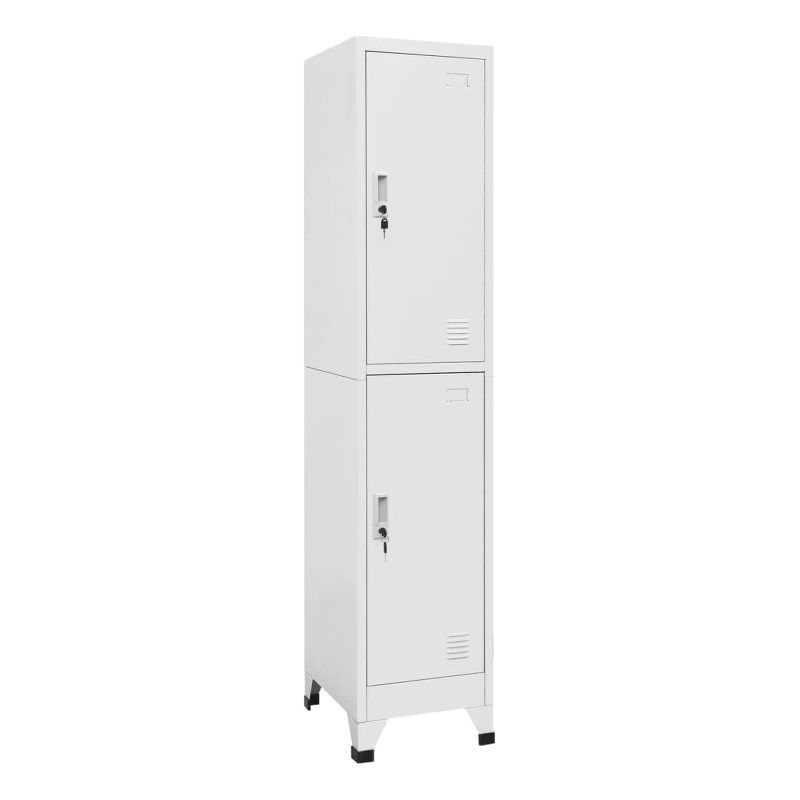 vidaXL Steel Medium Rectangular Industrial Locker in Grey