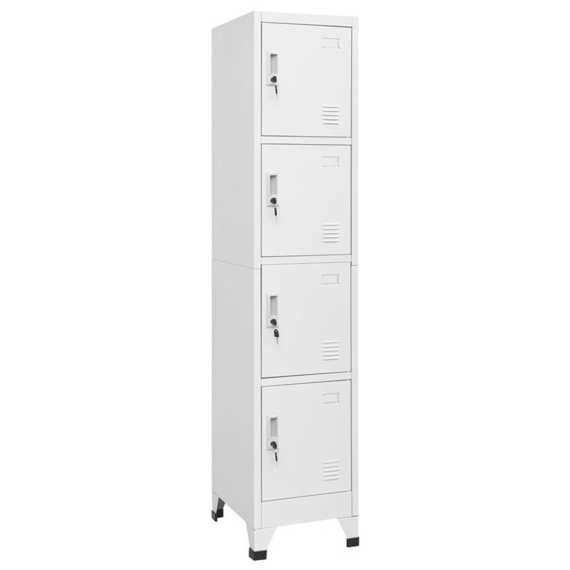 vidaXL Steel Medium Rectangular Industrial Locker Cabinet in Grey
