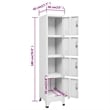 vidaXL Steel Medium Rectangular Industrial Locker Cabinet in Grey