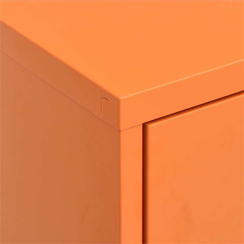 vidaXL Rectangular Steel Medium Storage Cabinet in Orange