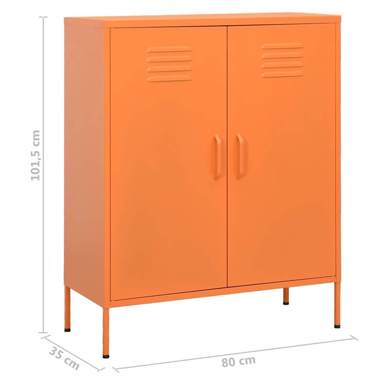 vidaXL Rectangular Steel Medium Storage Cabinet in Orange