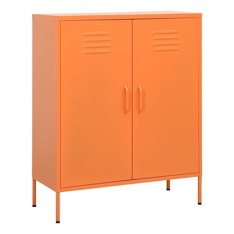 vidaXL Rectangular Steel Medium Storage Cabinet in Orange