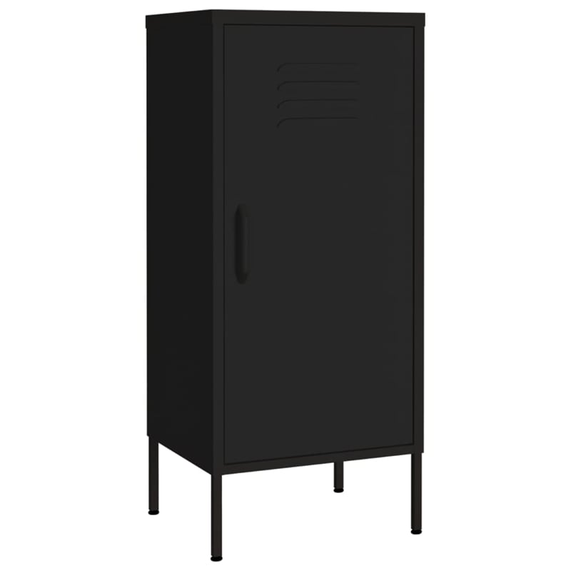 vidaXL Steel Medium Rectangular Storage Cabinet in Black