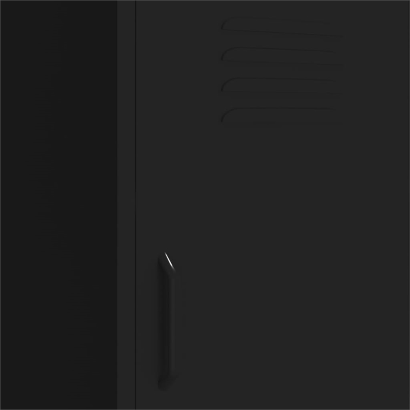 vidaXL Steel Medium Rectangular Storage Cabinet in Black