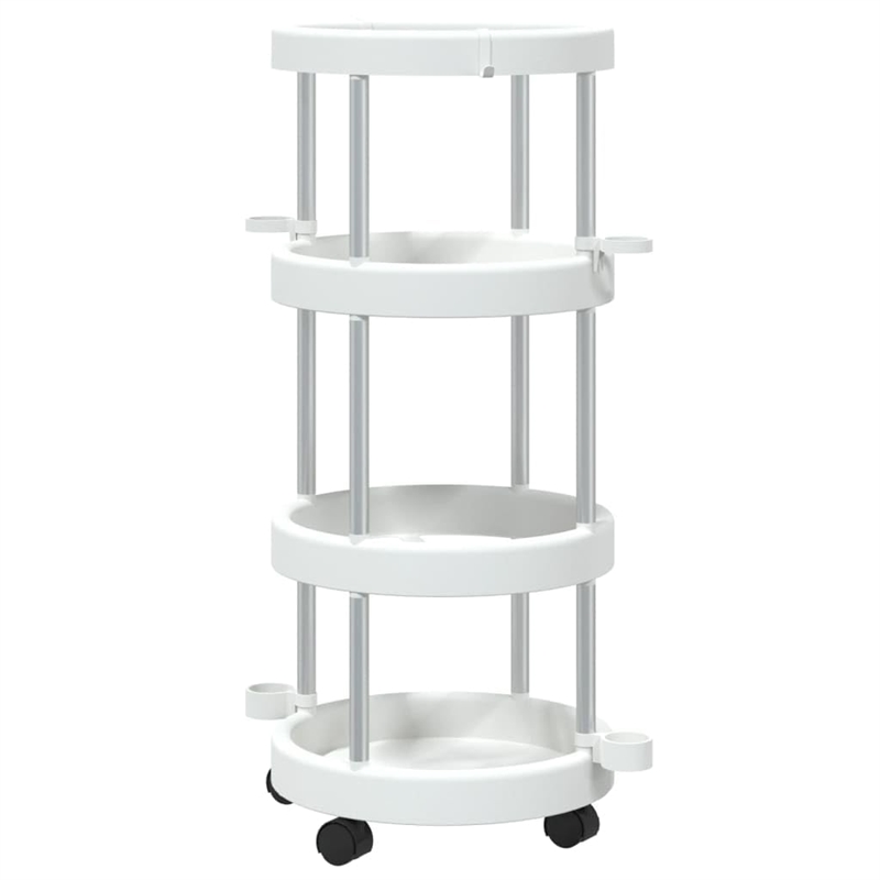 vidaXL Cleaning Trolley in Silver and White
